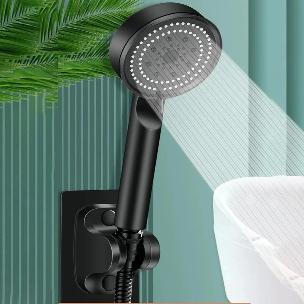 5 Modes Shower Head Adjustable High Pressure Water Saving Shower Head Water Massage Shower Head Hook Hose Bathroom Accessories Powerful Water Saving Shower (Whitout Headwater pipes)