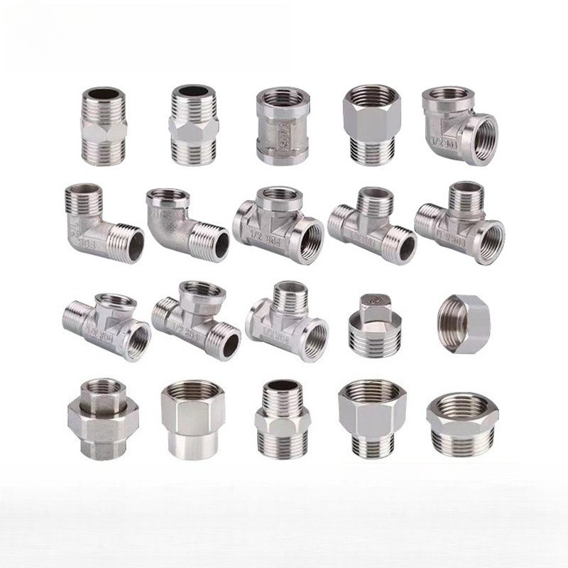1/2 3/4 BSP Female Male Thread Tee Type Reducing Stainless Steel Elbow Butt Joint Adapter Cap Plug Coupler Plumbing Fittings