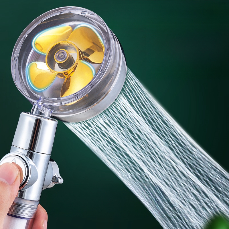 360 Degrees Rotation Turbo Fan Shower Head Showerhead Adjustable Bathroom Supplies Showers for Bathroom Accessories Knobs Filter