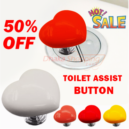 Toilet Tank Button Heart-shaped Toilet Buttons Charming Bathroom for Replacement- Urmi Collection