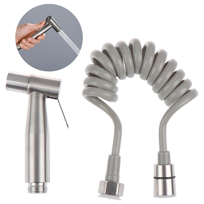 Bidet Toilet Sprayer Head Stainless Steel Handheld Bidet Sprayer Bathroom Sprayer Portable 1.5M Plastic Shower Hose Telephone Line Toilet Hose for Kitchen and Toilet Cleaning