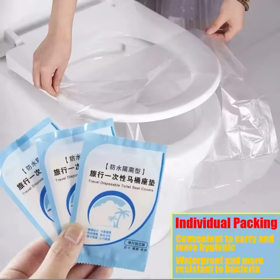 05 Pcs PVC Travel Disposable Toilet Toilet Seat Cover Waterproof Safe for Travel Universal Fit Public Toilets Accessible Facilities