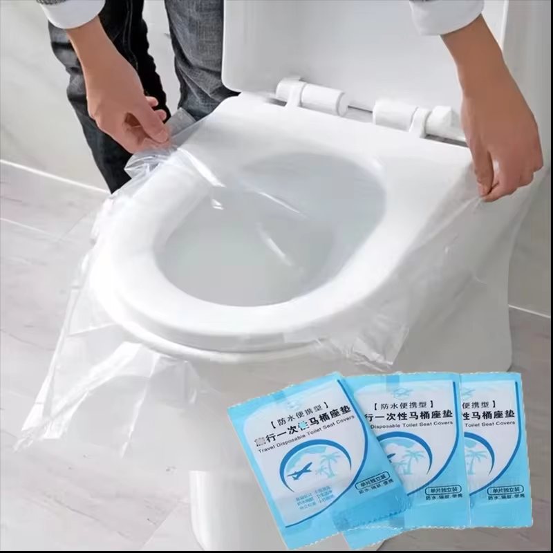05 Packs Travel Disposable Toilet Toilet Seats Cover PVC based Bathroom Accessories Portable Waterproof Safe for Travel Universal Fit Public Toilets Accessible Facilities