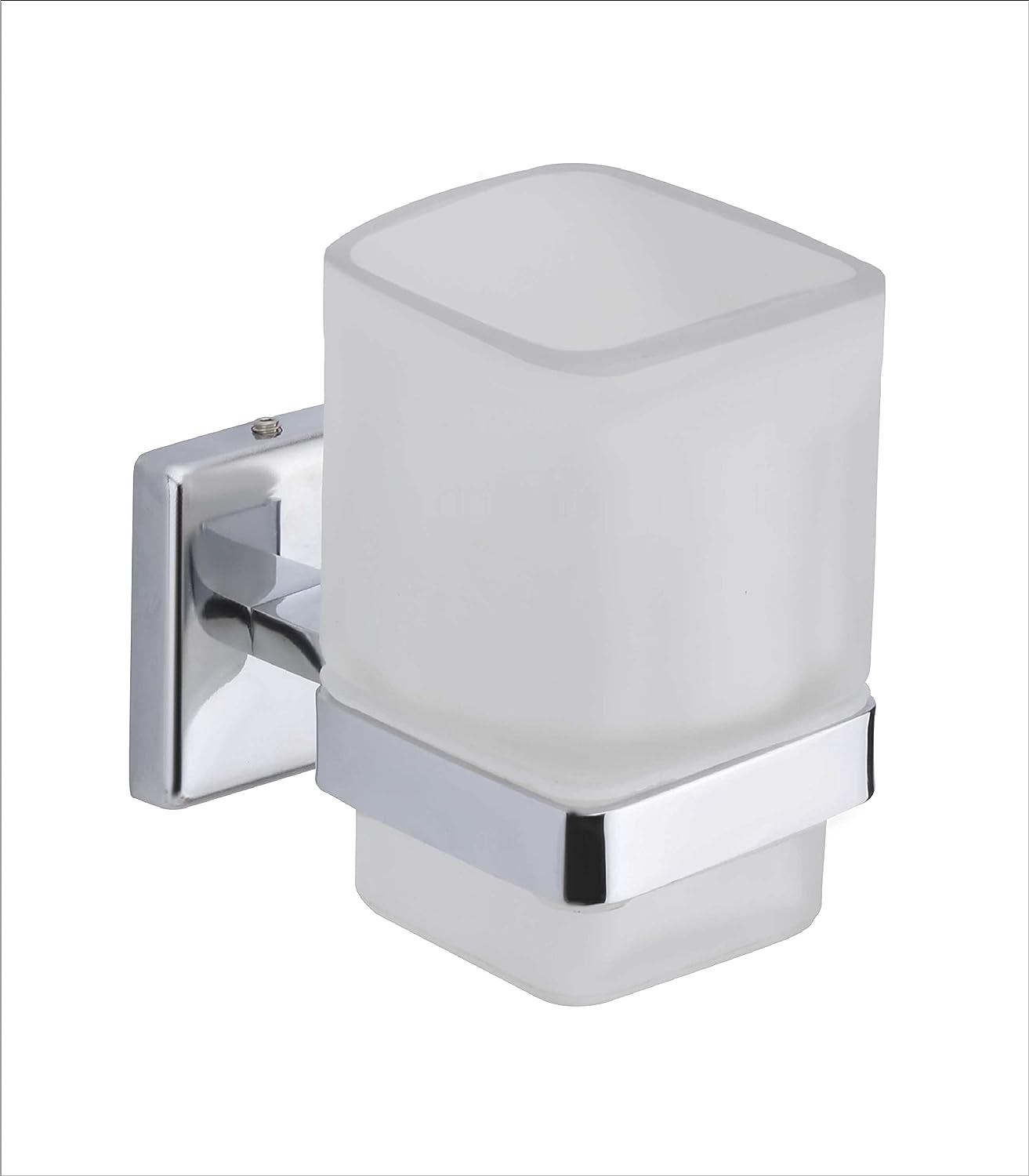 Toothbrush Holder Home Glass Cup SQAURE/ ROUND Shape Stainless Steel Toilet Wall Mounted Bathroom Organizer