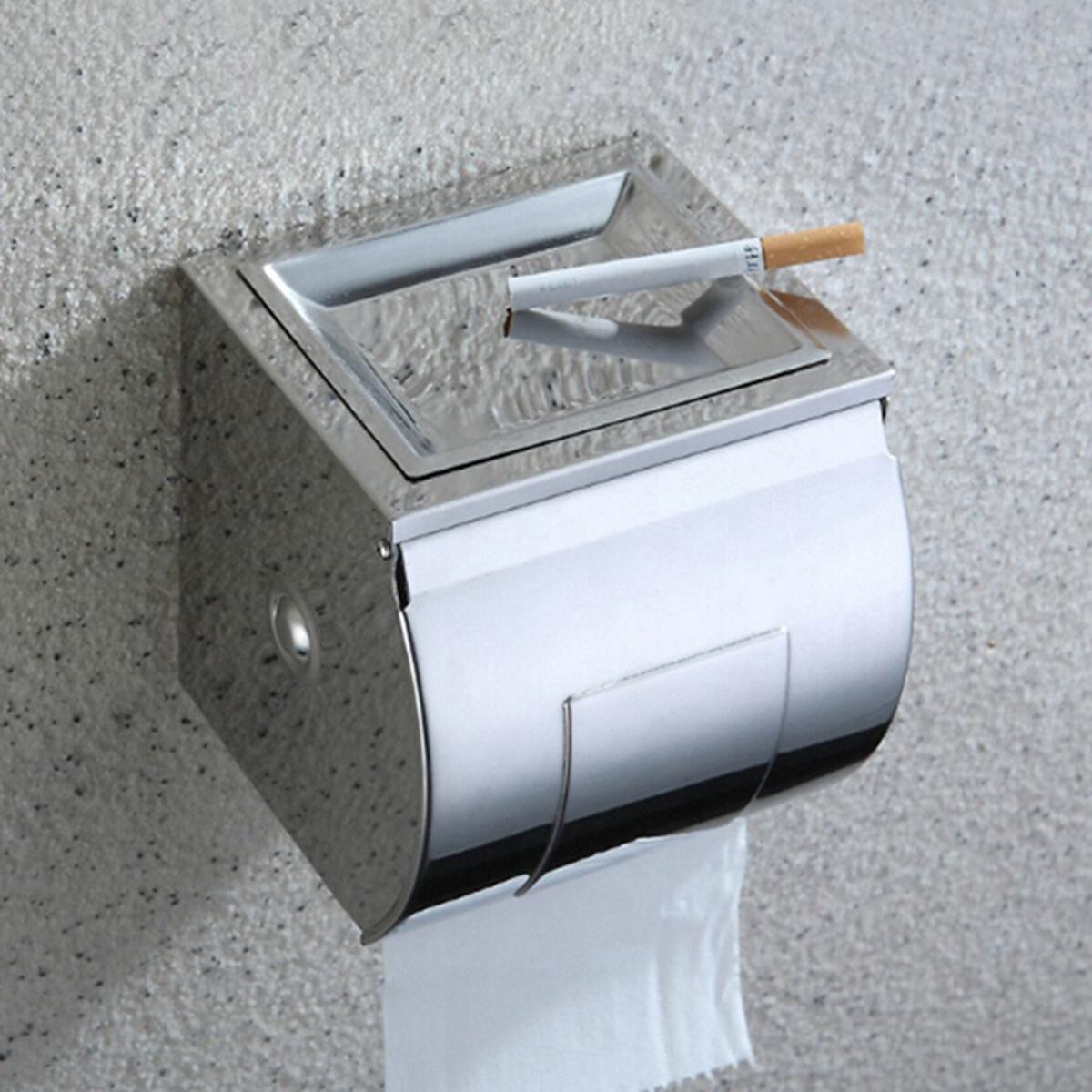 Stainless steel bathroom tissue holder