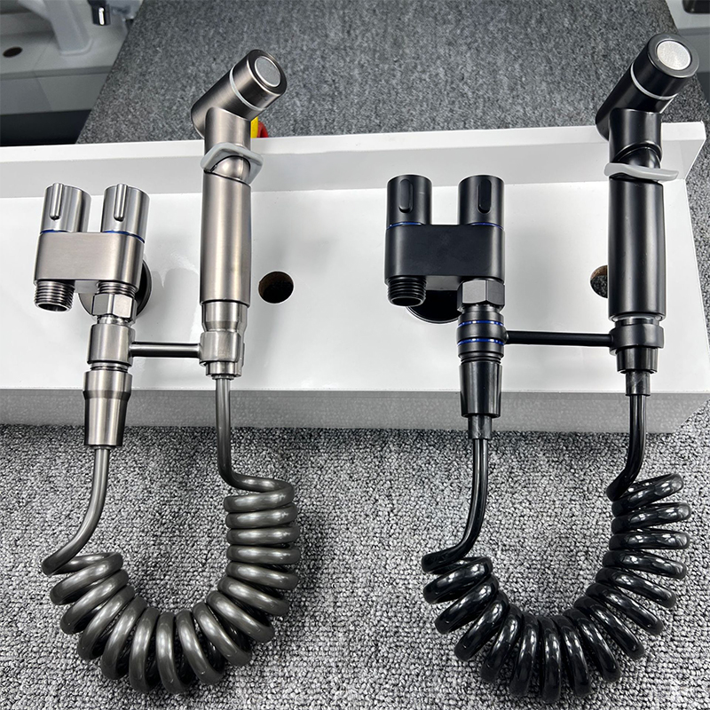 2024 New Hand Held Bidet Sprayer for Toilet, Mini Toilet Faucet Sprayer Shower Portable Bidet Set,double outlet angle valve