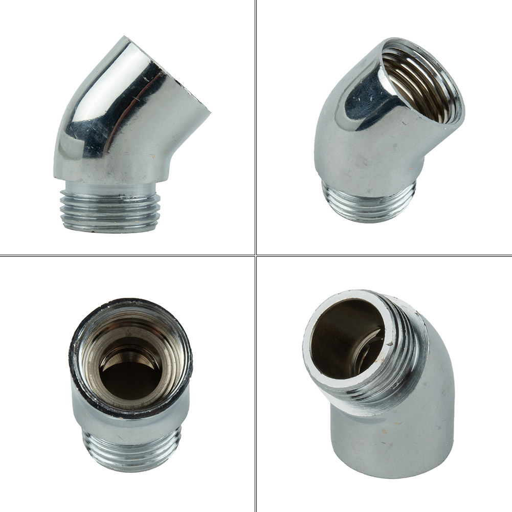 Brass Extender Shower Elbow 145 Degree Bathroom Chrome Corrosion Resistant For Hand Shower Thread G 1/2 Connections