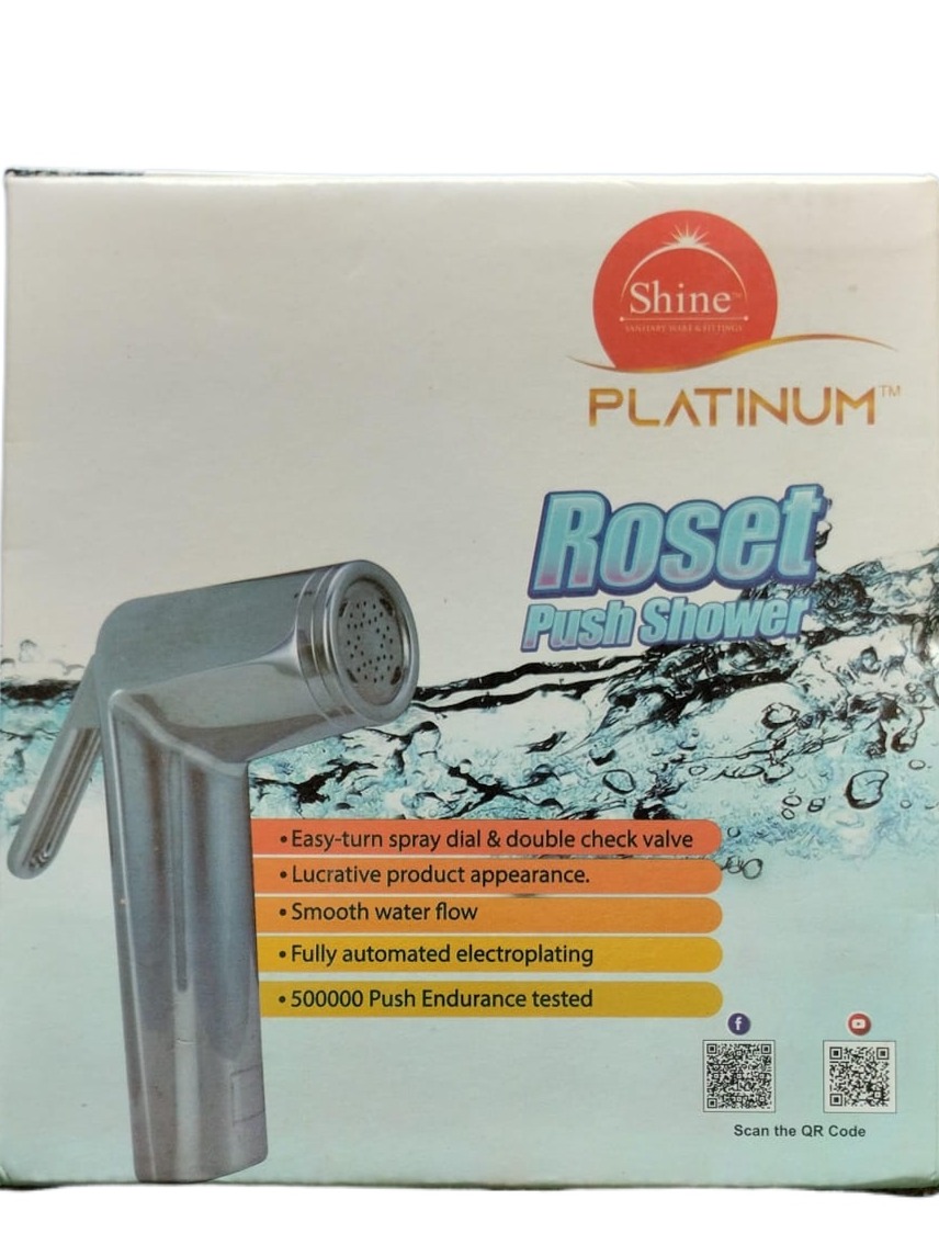 RFL Roset Push Shower Chrome Coating with 48 inches Connection pipe and hanging Clump