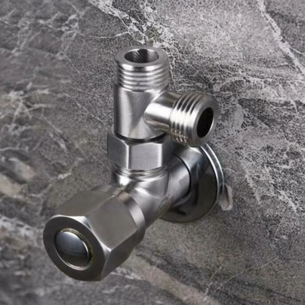 Toilet Distributor Valve Copper T-Adapter G1/2" T-Valve for Bath Bidet Sprayer Shower Fitting 4 Points Copper 3-Way Water Pipe
