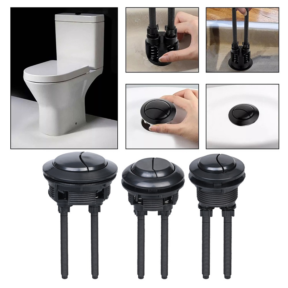 Black Toilet Flush Button 38mm Dual Flush Toilet Water Tank Valve Round Head Toilet Button For Home Bathroom Hotel
