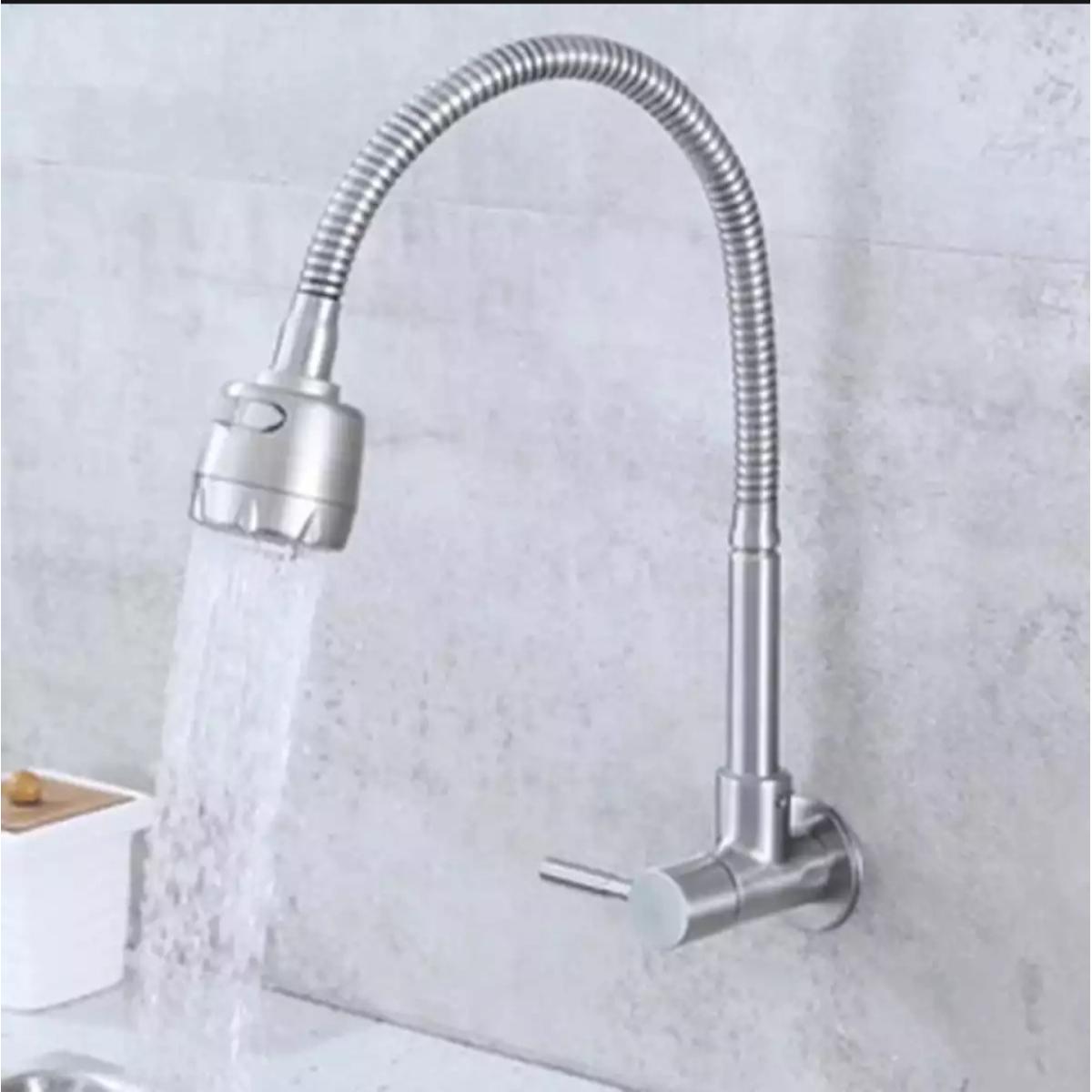 SUS304 Stainless Steel brushed nickel Wall Mounted kitchen basin sink faucet Fold faucet tap-MHN